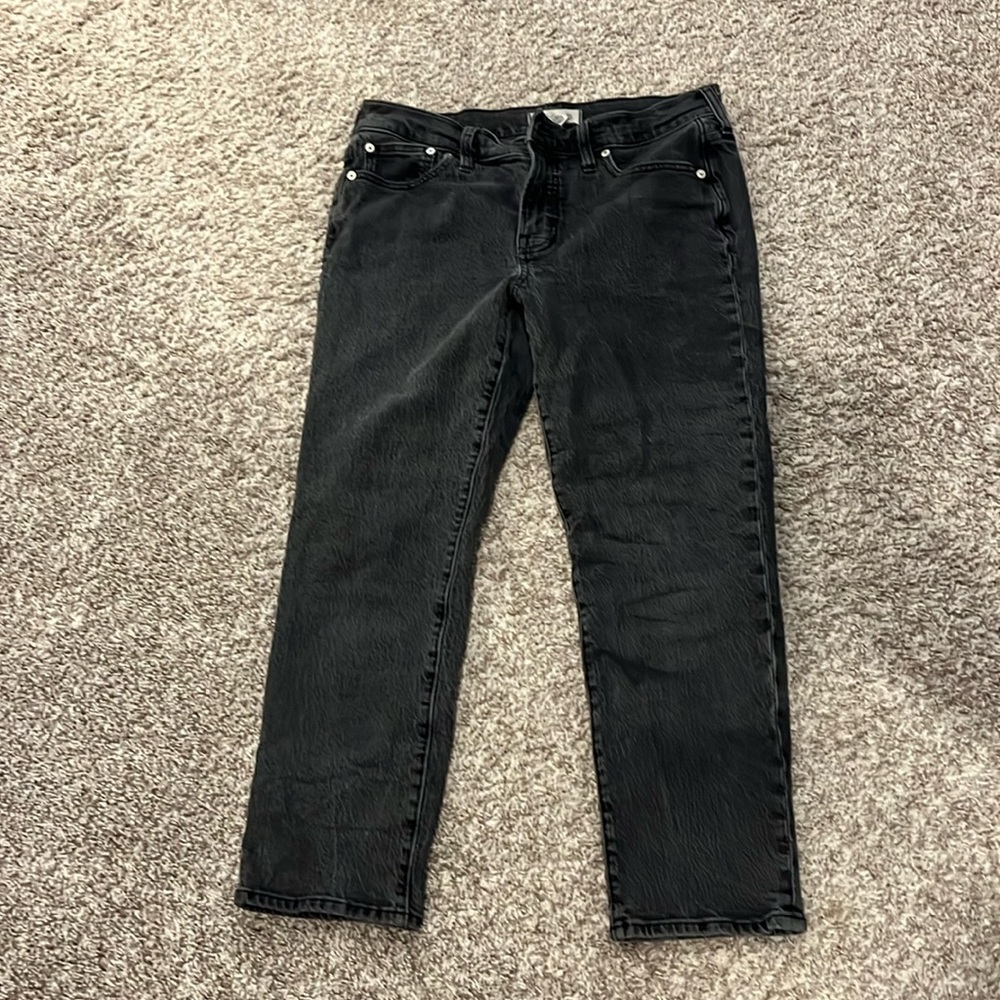 Madewell The Mid-Rise Perfect Vintage Jean Size 29P Lunar Wash Grey / Black